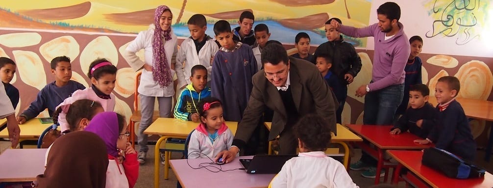 Children who are deaf/hard of hearing test new software in Morocco classroom