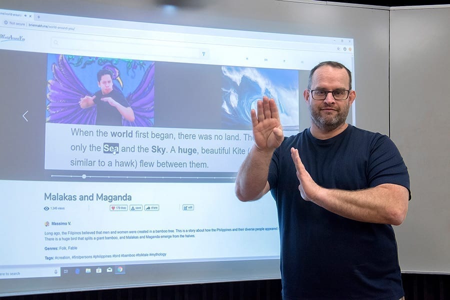 Christopher Kurz, an instructional/support faculty member at RIT’s National Technical Institute for the Deaf, is working with a team to provide access to literacy for deaf children in their own sign languages in the Philippines. The team is one of three finalists in a global literacy competition.