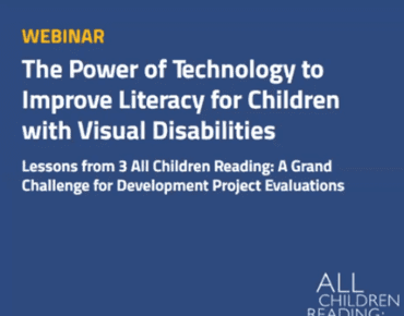 The Power of Technology to Improve Literacy for Children with Disabilities in Developing Countries