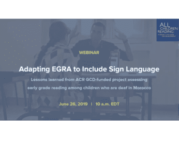 Adapting EGRA to Include Sign Language