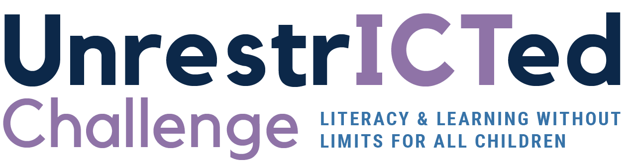 Logo for the UnrestrICTed Challenge: Literacy and Learning Without Limits for All Children