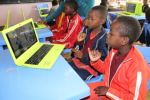 Students in Africa learn sign language through eKitabu's Digital Story Time featuring packages of sign language video storybooks.