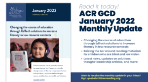 Screenshot of the latest eNewsletter. Read it today! ACR GCD January 2022 Monthly Update