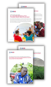 Covers of USAID case study and knowledge products reports