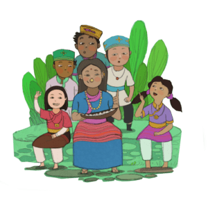 Illustration from a book in the underserved language of Tamang, one of 380 children’s books in six local languages being produced by The Asia Foundation through the Begin with Books Prize.